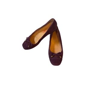 Vionic Klara Women's Plum Suede Bow Ballet Flats Shoes Size 8